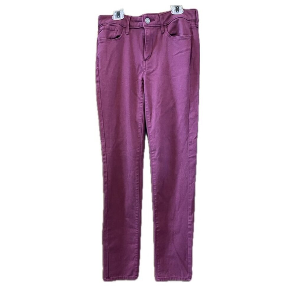 Eddie Bauer Slightly Curvy Slim Straight plum jeans size Tall 6